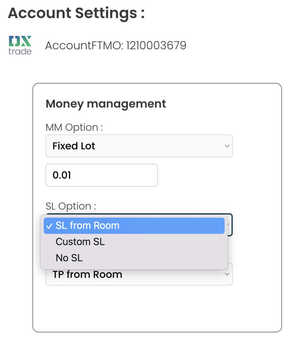 Money Management Option